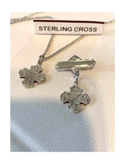 Sterling Baby Cross, Sterling Silver Small Cross,Mini 4 Way Cross ,Orthodox Cross,Christening and Baptism Gift,Sacred Heart Of Jesus