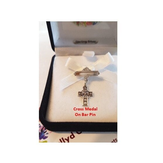 Baby Sterling Pin, Children Sterling Silver Cross, Celtic Cross Lapel Pin, Celtic Cross Necklace, Baptism Jewellery, Christening Gift