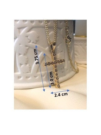Gold Filled Clear Stone Cross, CZ Stone Cross, Gold and Cubic Zirconia Jewelry,18K Gold Filled Cross Pendant, Bridal Gift, Christmas for Her