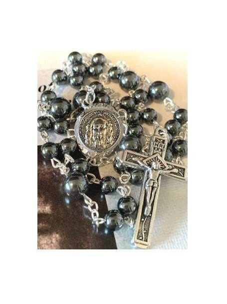 Chaplet of The Holy face of Jesus, Shroud Of Turin Chaplet, Holy face of Jesus Hematite Rosary, Devotion to the Holy Face, Face of Christ