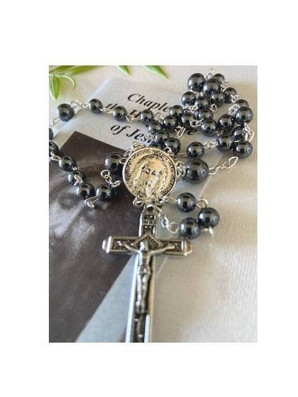 Chaplet of The Holy face of Jesus, Shroud Of Turin Chaplet, Holy face of Jesus Hematite Rosary, Devotion to the Holy Face, Face of Christ