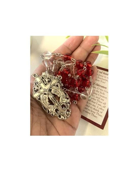 Chaplet of Eucharistic Adoration with How to Pray The Chaplet, Eucharistic Adoration Rosary with Prayer Card, Private  Reading Chaplet