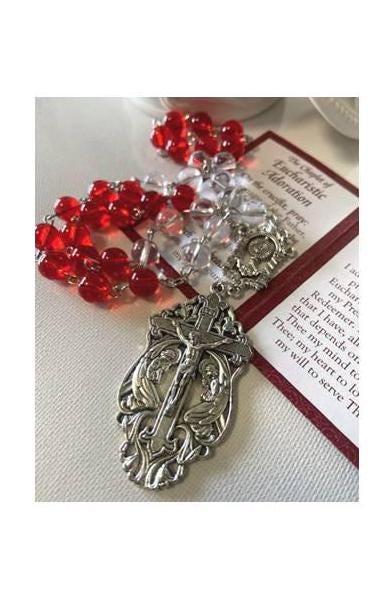 Chaplet of Eucharistic Adoration with How to Pray The Chaplet, Eucharistic Adoration Rosary with Prayer Card, Private  Reading Chaplet